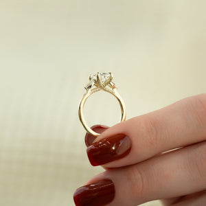 The Megan Set With A Elongated Cushion Lab Diamond
