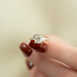 The Megan Set With A Elongated Cushion Lab Diamond