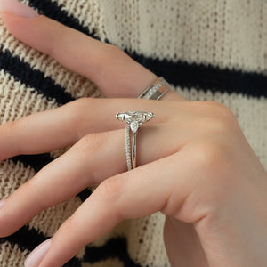 The Megan Set With A 3 Carat Marquise Moissanite