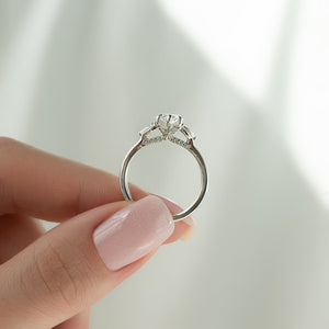 The Megan Set With A 3 Carat Marquise Moissanite