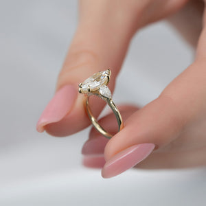 The Megan Set With A 1.5 Carat Marquise Lab Diamond