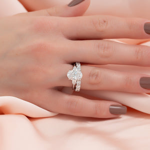 The Megan Set With A 2.5 Carat Oval Lab Diamond