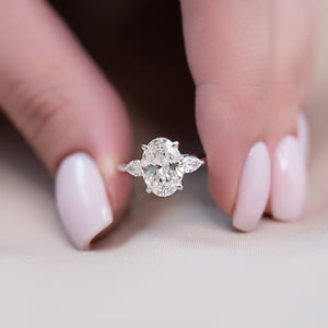The Megan Set With A 2.5 Carat Oval Lab Diamond