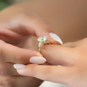 The Megan Set With A 3 Carat Round Moissanite