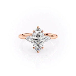 The Megan Set With A 2 Carat Marquise Lab Diamond