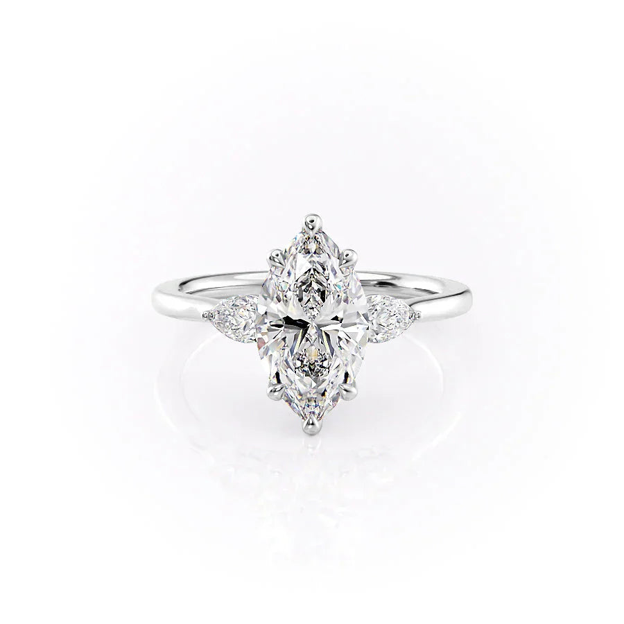 The Megan Set With A 3 Carat Marquise Moissanite