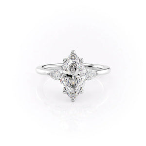 The Megan Set With A 3 Carat Marquise Moissanite