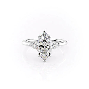 The Megan Set With A 1 Carat Marquise Lab Diamond