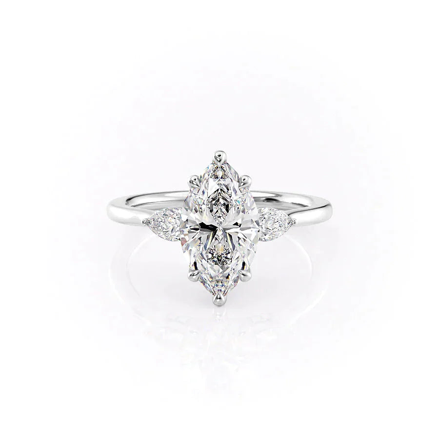 The Megan Set With A 1.5 Carat Marquise Lab Diamond