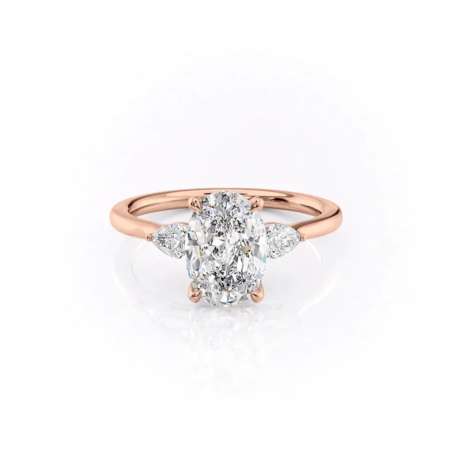 The Megan Set With A 2.5 Carat Oval Lab Diamond