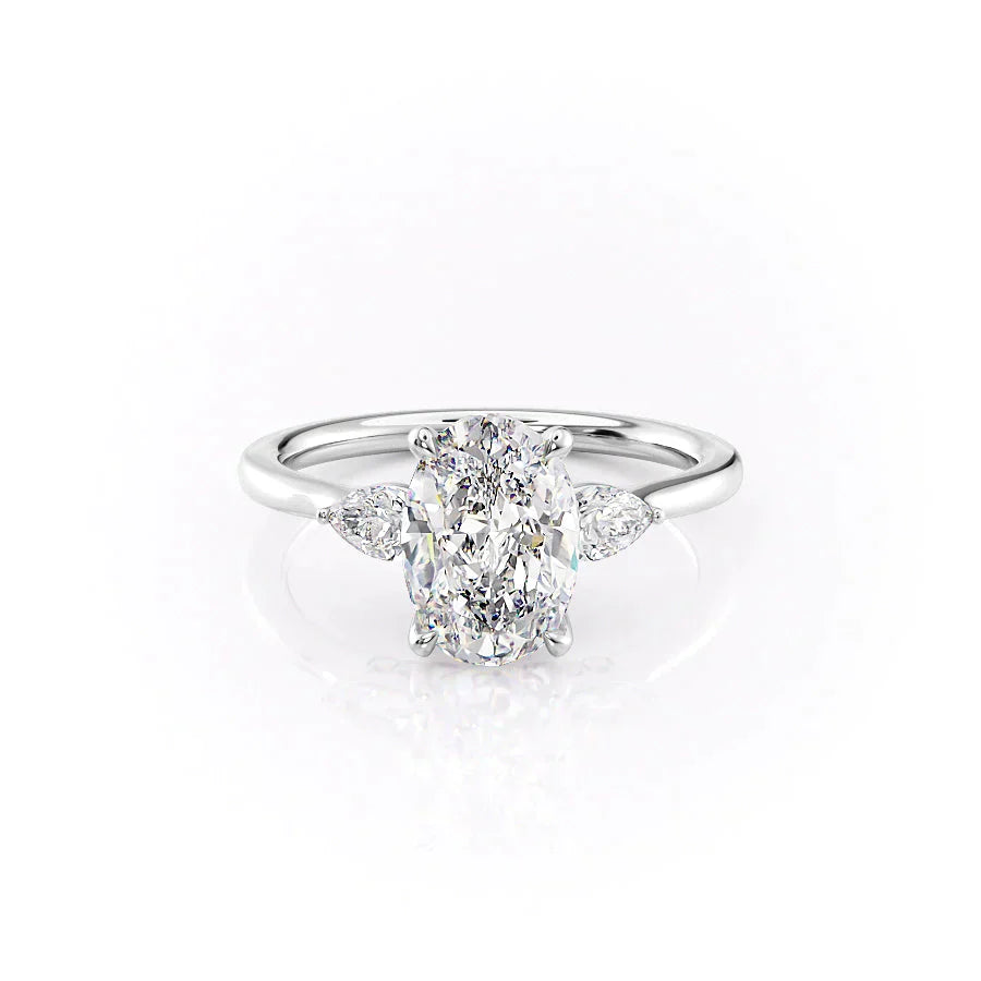 The Megan Set With A 1.5 Carat Oval Lab Diamond