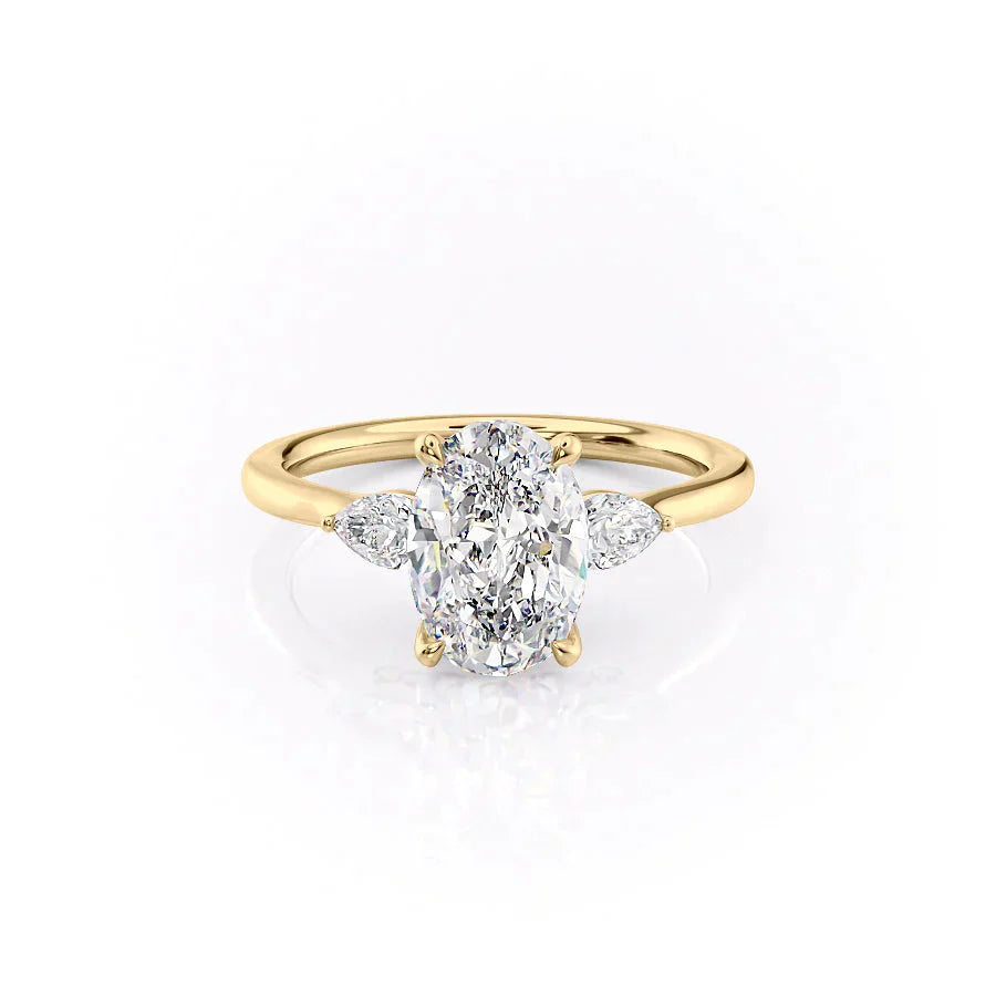 The Megan Set With A 1.5 Carat Oval Lab Diamond