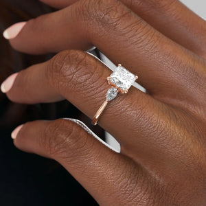 The Megan Set With A 2 Carat Princess Lab Diamond
