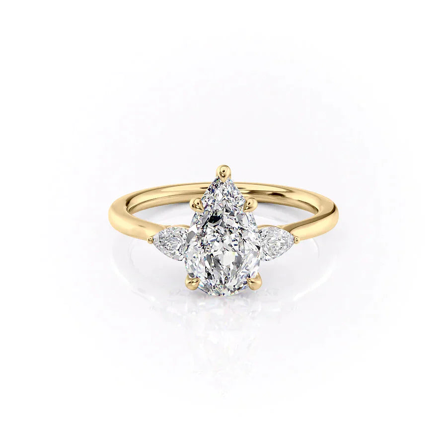 The Megan Set With A 2 Carat Pear Lab Diamond
