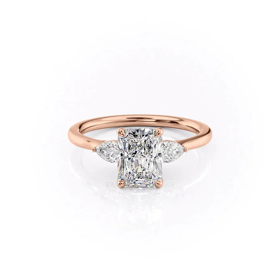 The Megan Set With A 3 Carat Radiant Lab Diamond