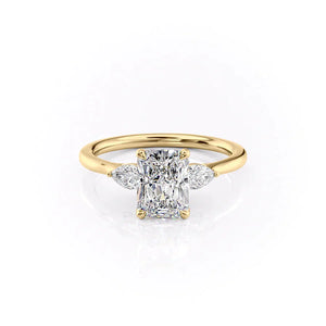 The Megan Set With A 2.5 Carat Radiant Lab Diamond
