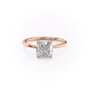 The Ashley Set With A 2 Carat Cushion Lab Diamond