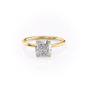 The Ashley Set With A 2.5 Carat Cushion Lab Diamond