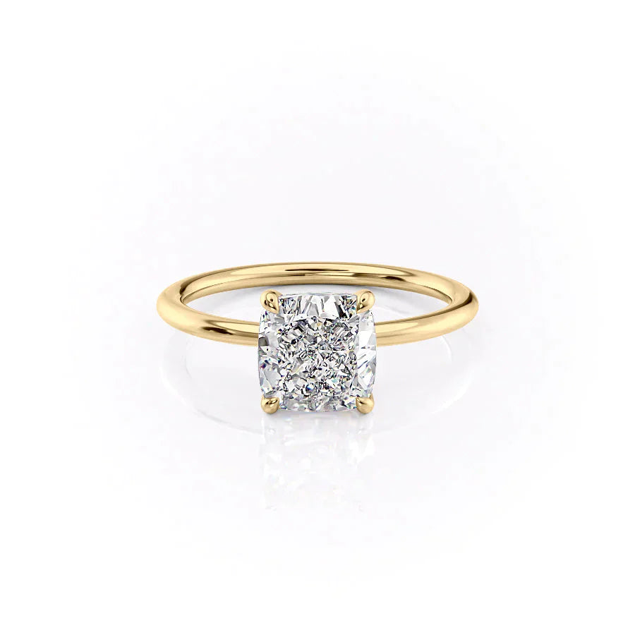The Ashley Set With A 3 Carat Cushion Lab Diamond