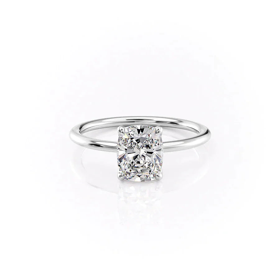 The Ashley Set With A 1 Carat Elongated Cushion Lab Diamond