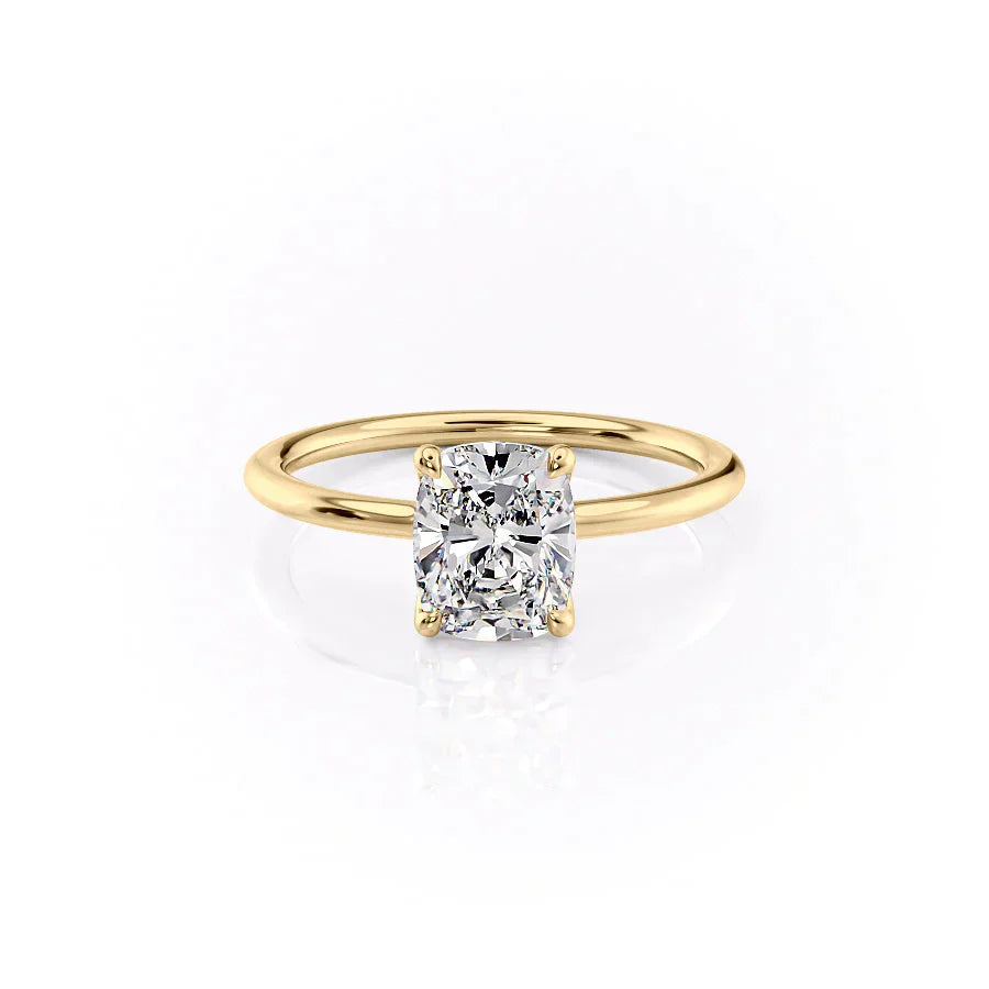 The Ashley Set With A 2.5 Carat Elongated Cushion Lab Diamond