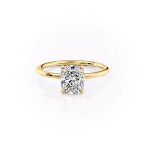 The Ashley Set With A 1 Carat Elongated Cushion Lab Diamond