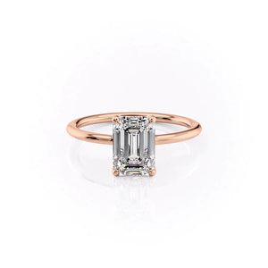 The Ashley Set With A 2 Carat Emerald Lab Diamond