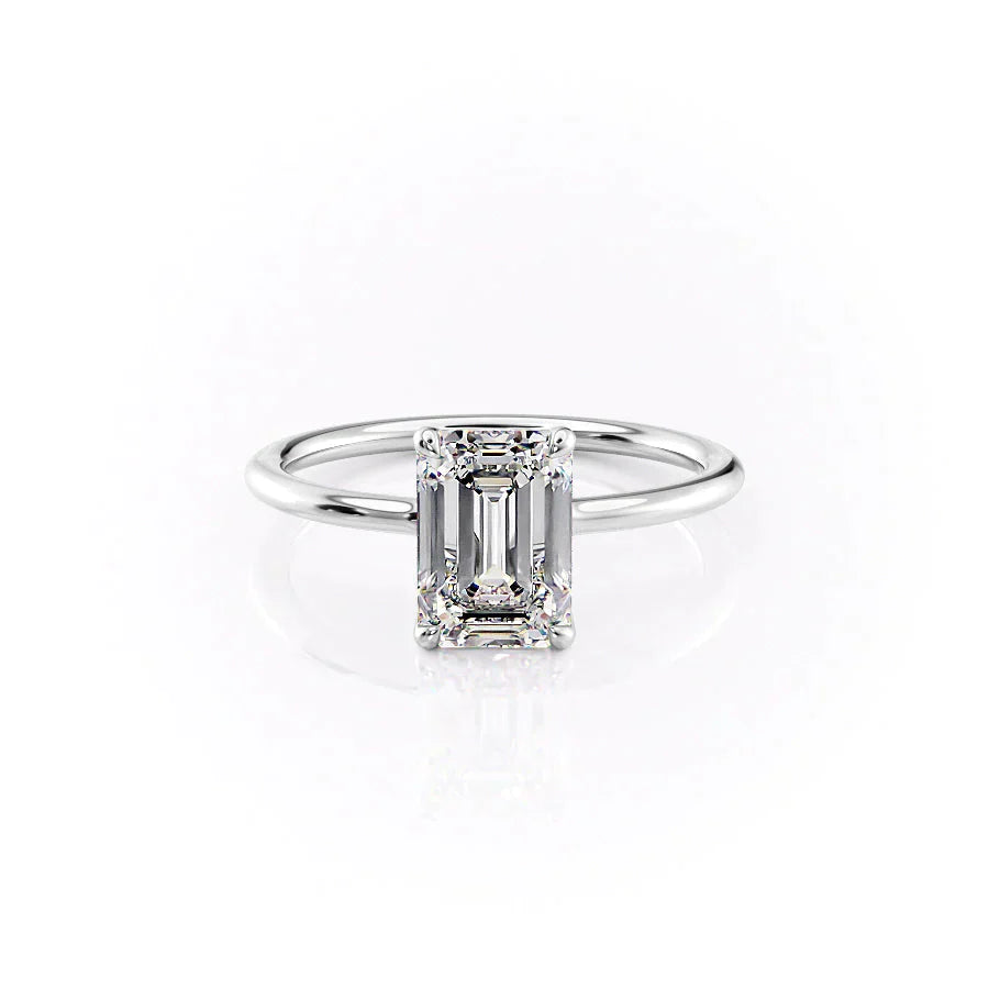 The Ashley Set With A 2 Carat Emerald Lab Diamond