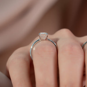 The Ashley Set With A 1.5 Carat Emerald Lab Diamond