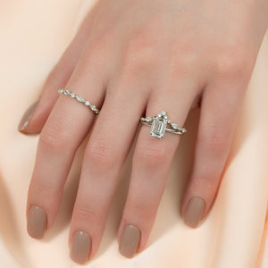 The Ashley Set With A 1.5 Carat Emerald Lab Diamond