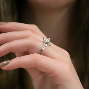 The Ashley Set With A 1.5 Carat Emerald Lab Diamond
