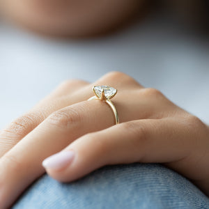 The Ashley Set With A 2.5 Carat Emerald Lab Diamond