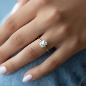 The Ashley Set With A 2.5 Carat Emerald Lab Diamond