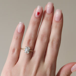 The Ashley Set With A 2.5 Carat Emerald Lab Diamond