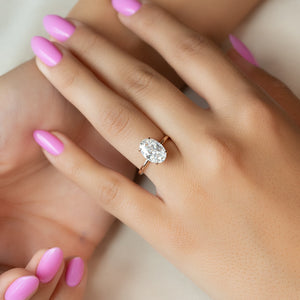 The Ashley Set With A 3 Carat Oval Lab Diamond