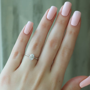 The Ashley Set With A 1 Carat Oval Lab Diamond