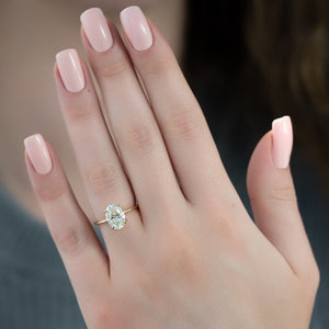 The Ashley Set With A 3 Carat Oval Lab Diamond