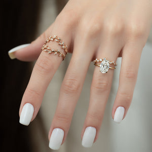 The Ashley Set With A 3 Carat Oval Lab Diamond