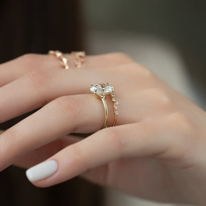 The Ashley Set With A 3 Carat Oval Lab Diamond
