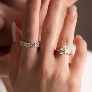 The Ashley Set With A 1.5 Carat Pear Lab Diamond