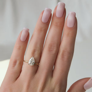 The Ashley Set With A 1.5 Carat Pear Lab Diamond