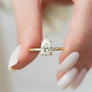 The Ashley Set With A 1.5 Carat Pear Lab Diamond