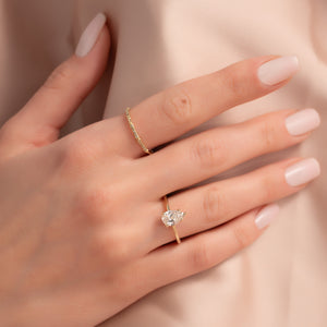 The Ashley Set With A 1.5 Carat Pear Lab Diamond