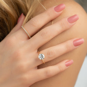 The Ashley Set With A 3 Carat Round Lab Diamond