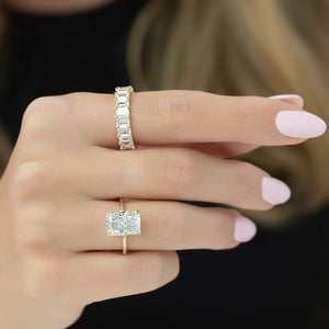 The Ashley Set With A 3 Carat Radiant Lab Diamond
