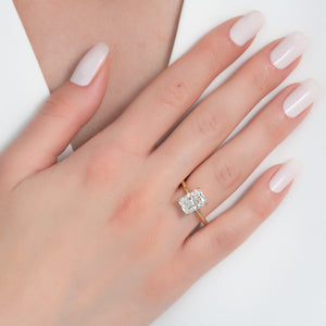 The Ashley Set With A 3 Carat Radiant Lab Diamond