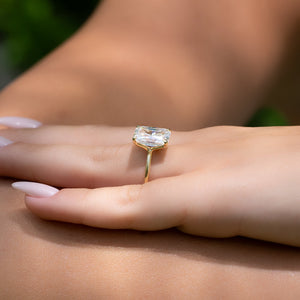 The Ashley Set With A 3 Carat Radiant Lab Diamond