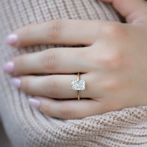 The Ashley Set With A 3 Carat Radiant Lab Diamond