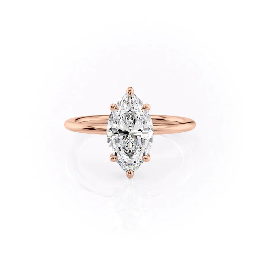 The Ashley Set With A 2.5 Carat Marquise Lab Diamond