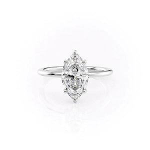 The Ashley Set With A 1.5 Carat Marquise Lab Diamond